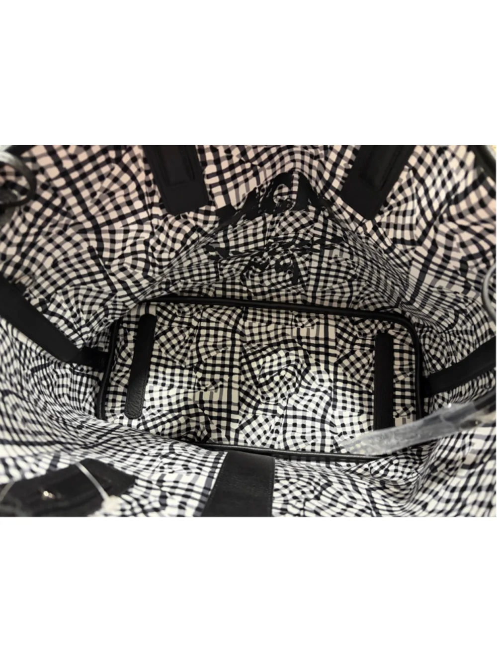 NWT MCM Women's Liz Reversible Shopper Tote in Black & white, Visetos & leather